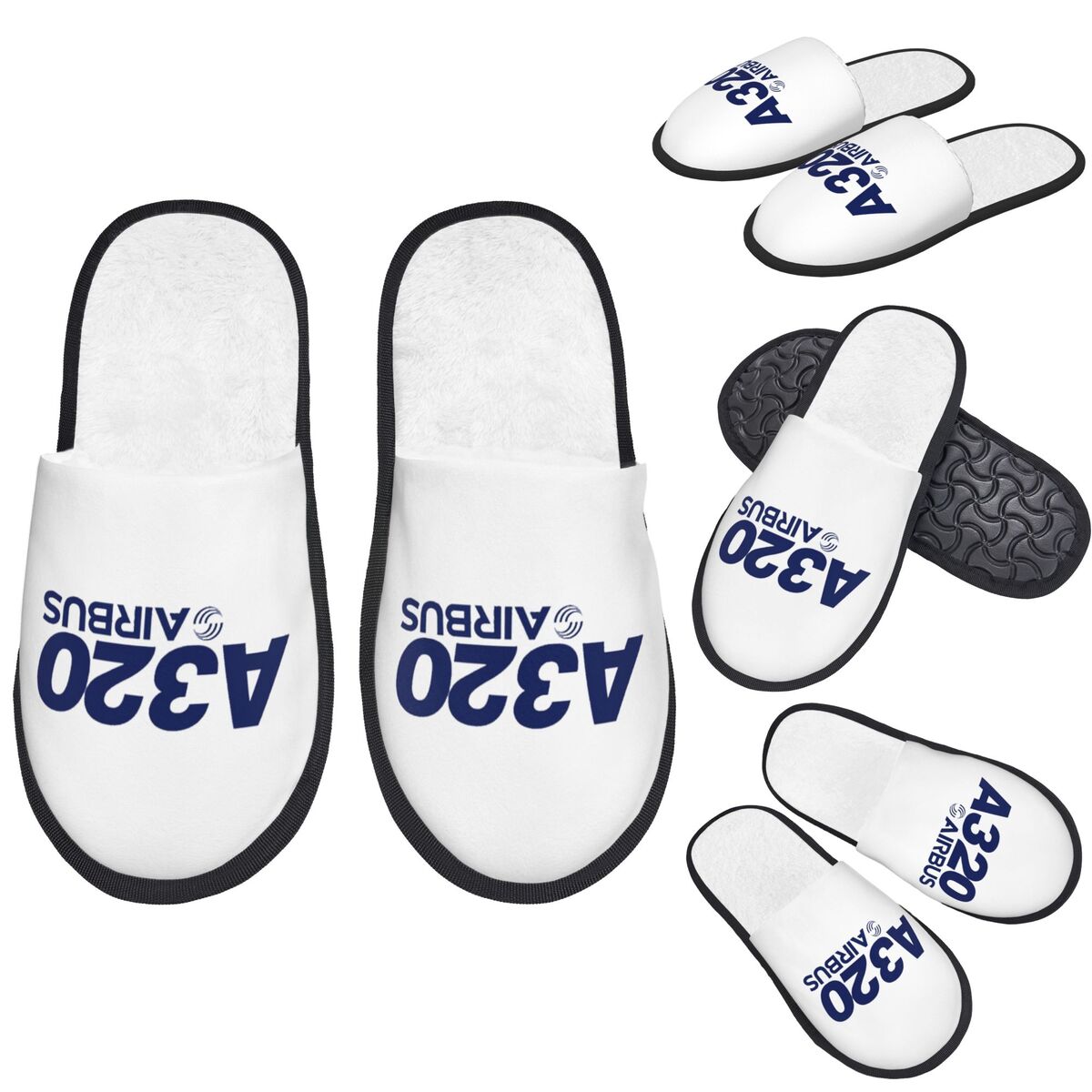 Women Shoes Logo - カスタムエアバス A320 ロゴスリッパ低反発暖かいソフト女性ハウススリッパ寝室快適な靴