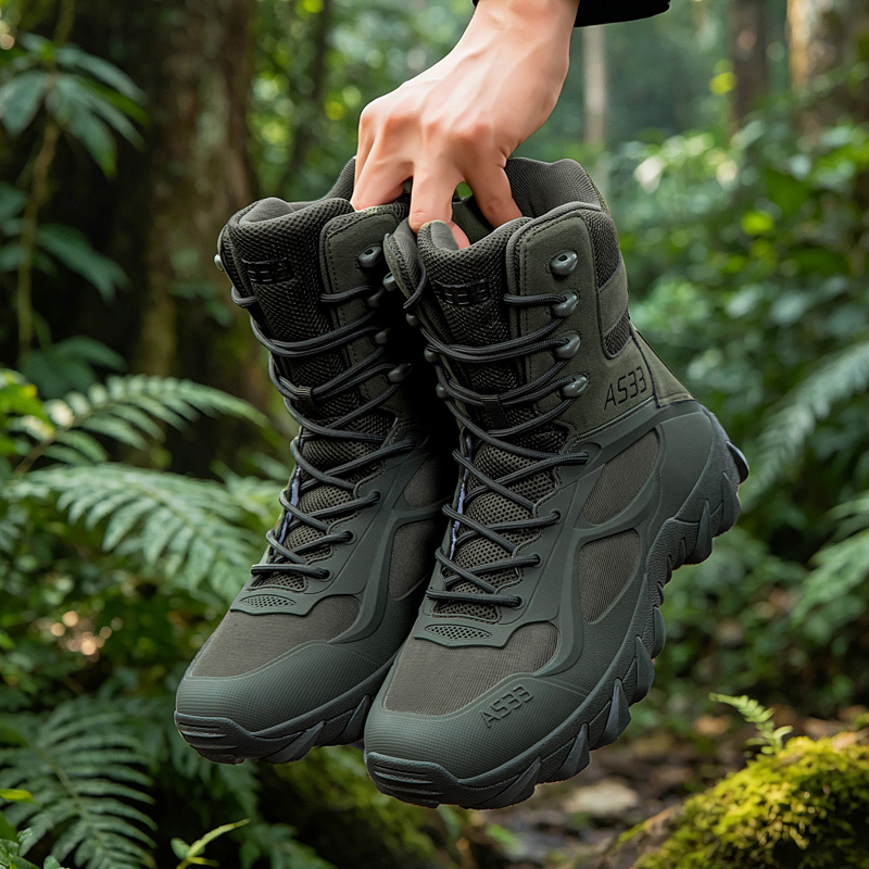 Suede Ankle Boot - 男性の戦術的なブーツカジュアル超軽量トレーニング安全作業防水屋外男性軍ブーツ迅速な応答足首狩猟ブーツ