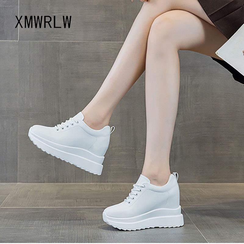 Women Shoes Store - XMWRLW 女性の秋冬の靴本革隠しヒール女性の冬の靴黒、白スニーカー女性暖かい豪華な靴