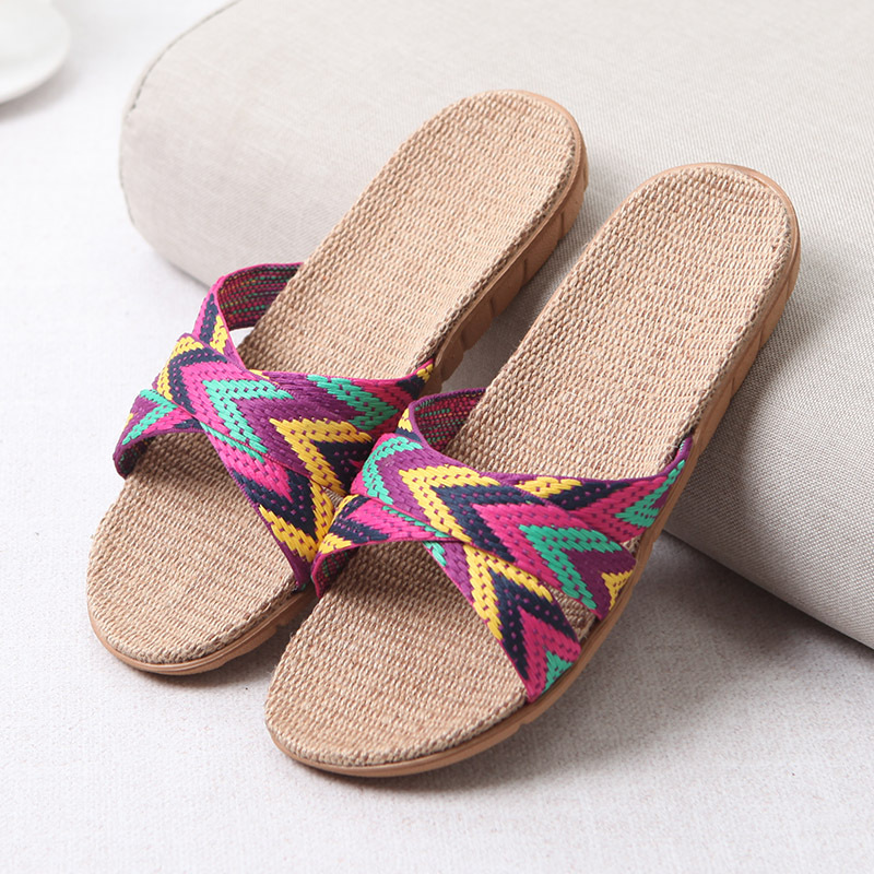 Women Shoes Store - Mntrerm 2022年新作カジュアルスニーカー、ホームスリッパ、夏用ミックスカラー、女性用室内フラットシューズ、クロスリネンスリッパ、テルリク