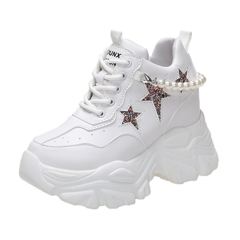 Women Shoes Store - 高品質高プラットフォームシューズ女性秋チャンキースニーカー増加 10 センチメートルレディースシューズトレーナー Zapatillas Deportivas Mujer