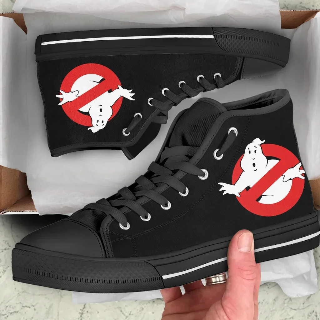 Women Shoes Logo - ホットゴーストバスターズロゴ入り男女兼用キャンバスシューズ、軽量カジュアルクラシックボードシューズ、ファッショナブルスニーカー