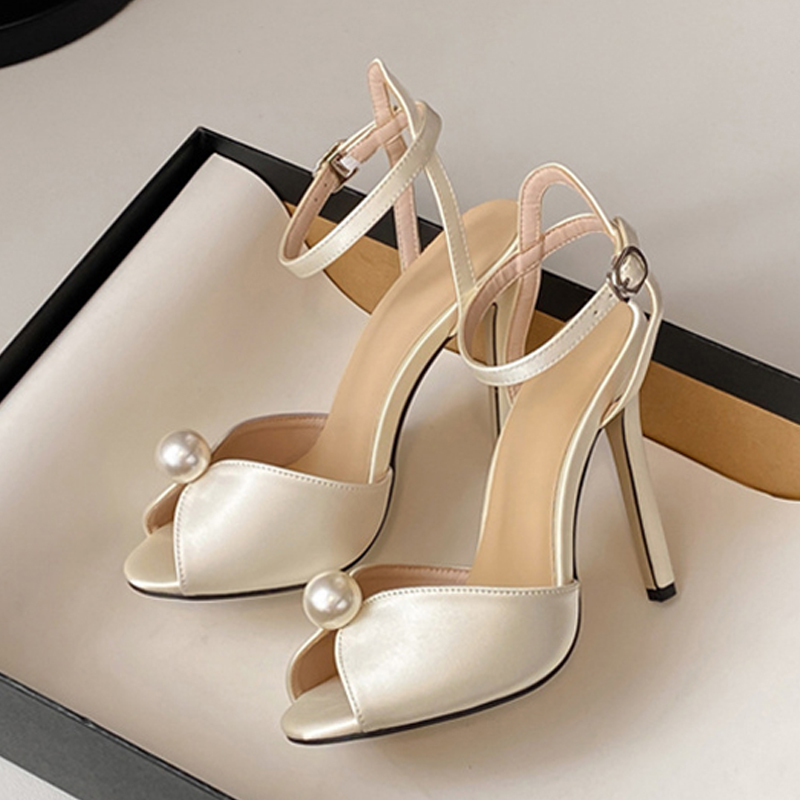 Liyke 高品質居心地の良いシルクピープトウ 11 センチ - Women Shoes Ysl のレビューと価格
