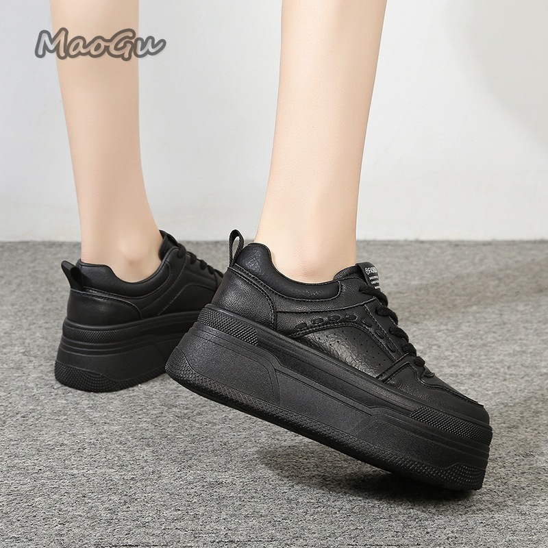 身長を伸ばすプラットフォーム ホワイトスニーカー 女性用 レ - Women Shoes Store のレビューと価格