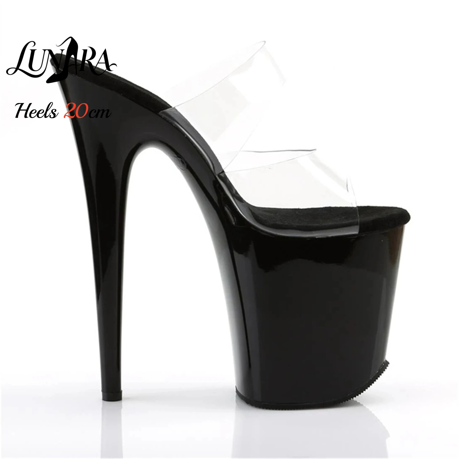20 センチメートルクリア PVC ストラップ付き超高プラッ - Strappy Heeled Sandals のレビューと価格