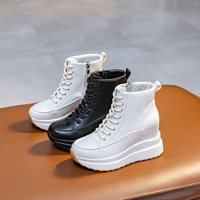 XMWRLW 本革女性秋の靴隠しヒール白黒スニーカー女性のた - Women Shoes Store のレビューと価格