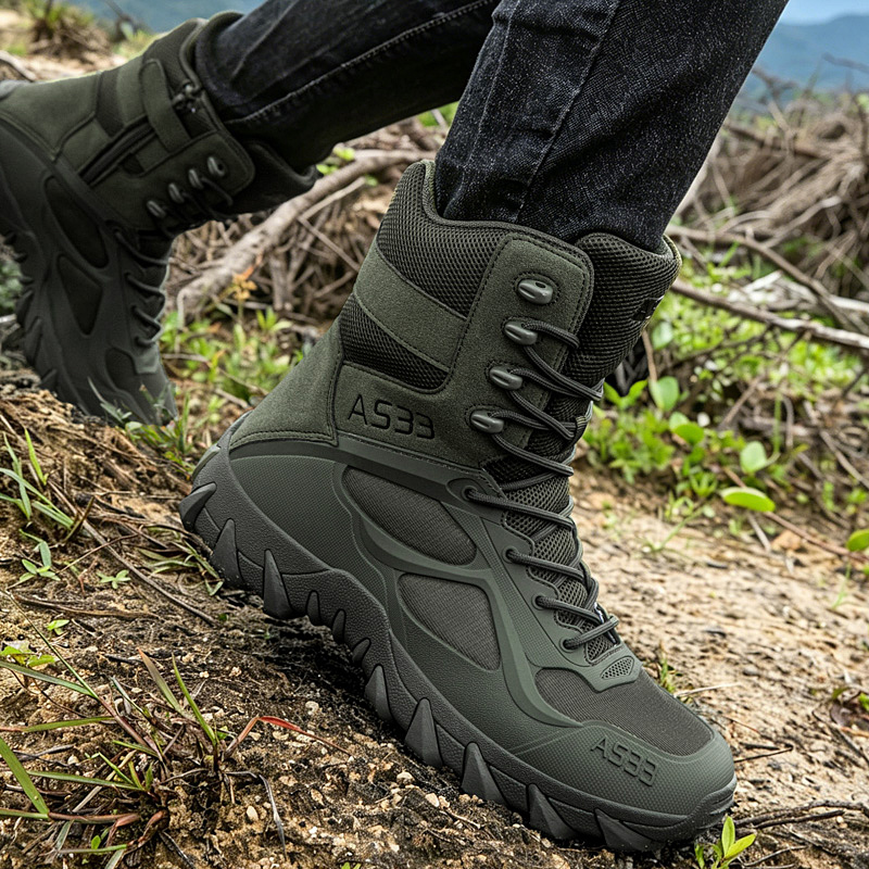 男性の戦術的なブーツカジュアル超軽量トレーニング安全作業防水 - Suede Ankle Boot のレビューと価格