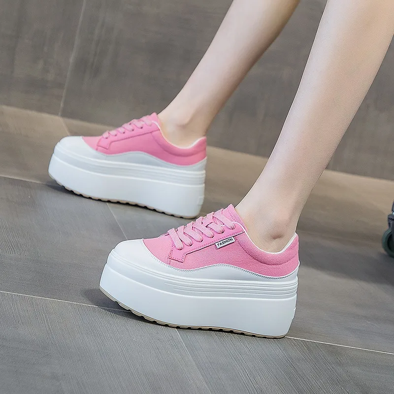 女性用本革スニーカー,プラットフォームシューズ,隠しヒール, - Women Shoes Store のレビューと価格