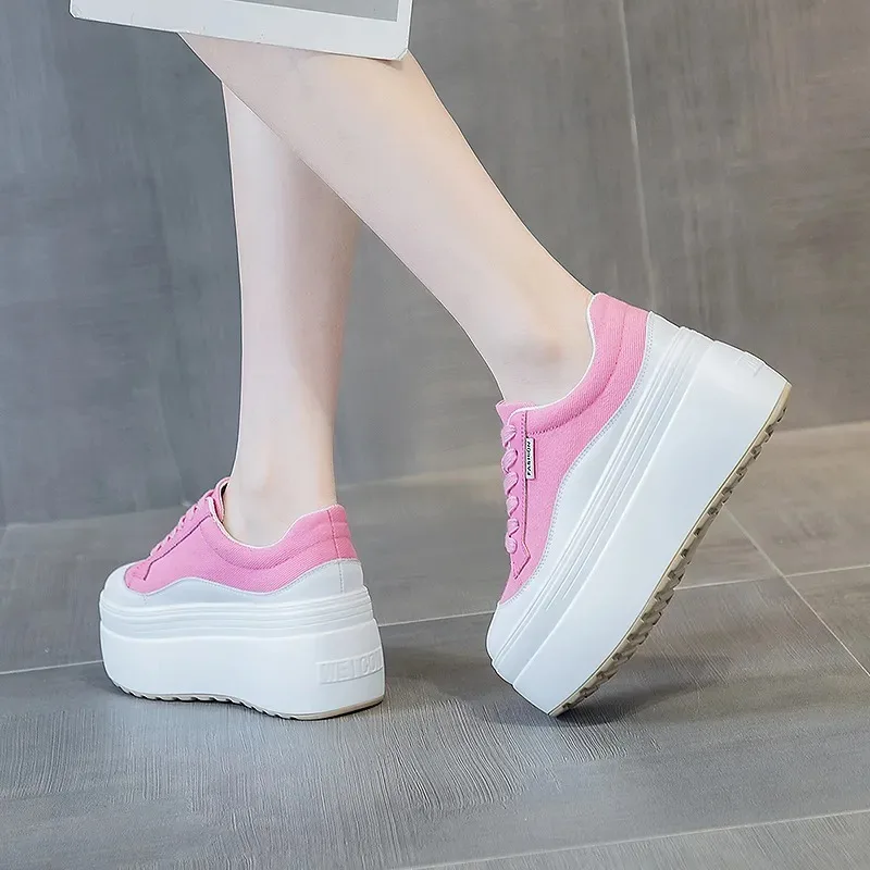 女性用本革スニーカー,プラットフォームシューズ,隠しヒール, - Women Shoes Store のレビューと価格
