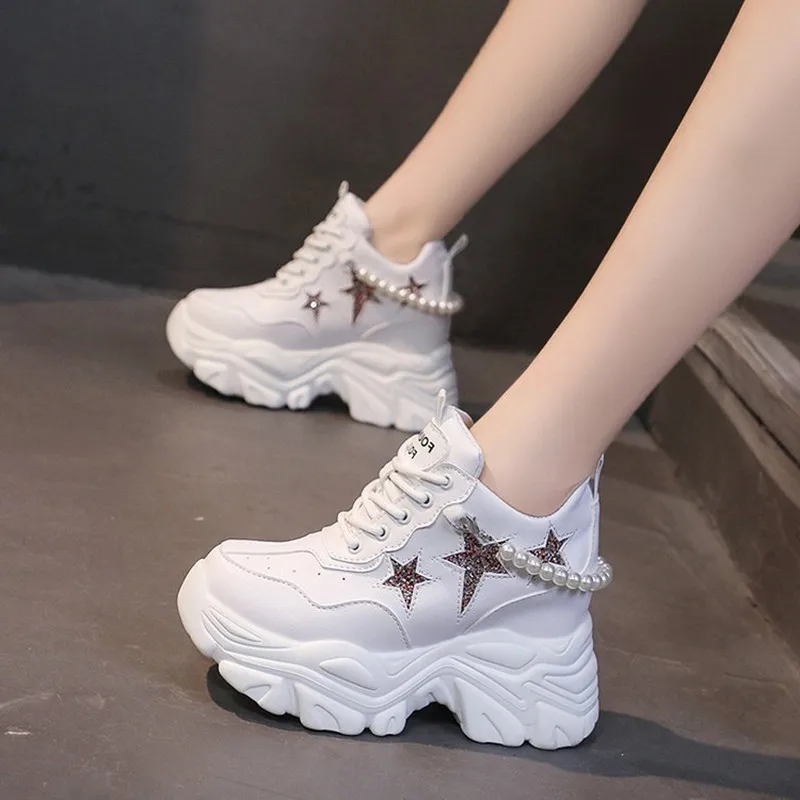 高品質高プラットフォームシューズ女性秋チャンキースニーカー増 - Women Shoes Store のレビューと価格