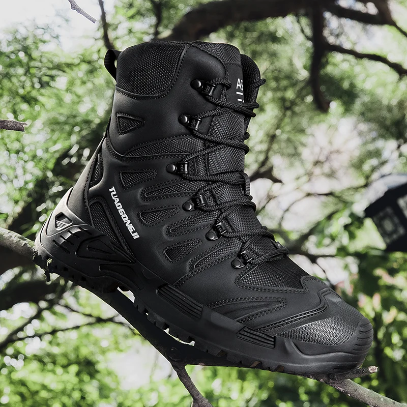 男性の屋外ハイキング戦術ブーツ足首デザートブーツスポーツ登山 - Suede Ankle Boot のレビューと価格