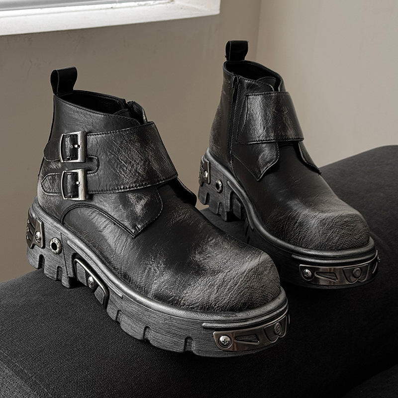 大きいサイズ メンズファッション パンク ゴス プラットフォ - Suede Ankle Boot のレビューと価格