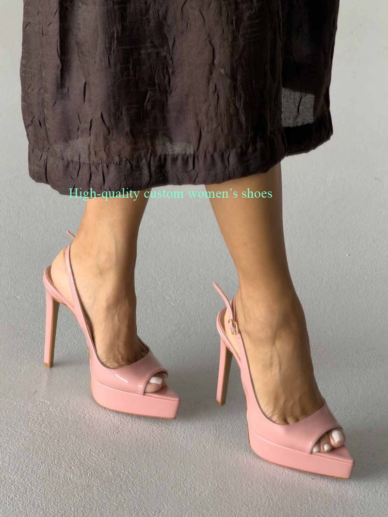 ゴールドポインテッドトゥフィッシュマウスウェブトゥプラットフ - Women Shoes Logo のレビューと価格