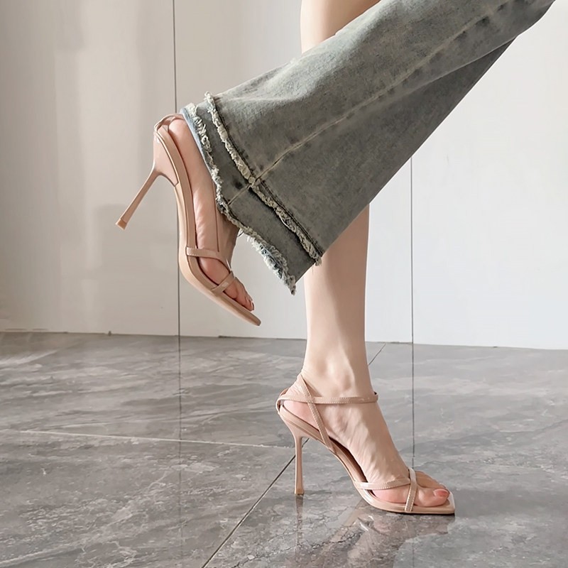 スティレットサンダル レディース シャ ワンワードストラップ - Strappy Heeled Sandals のレビューと価格