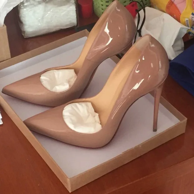 新作12cm漆塗りレザーセクシーポインテッドファッションハイ - Patent Leather Pump のレビューと価格