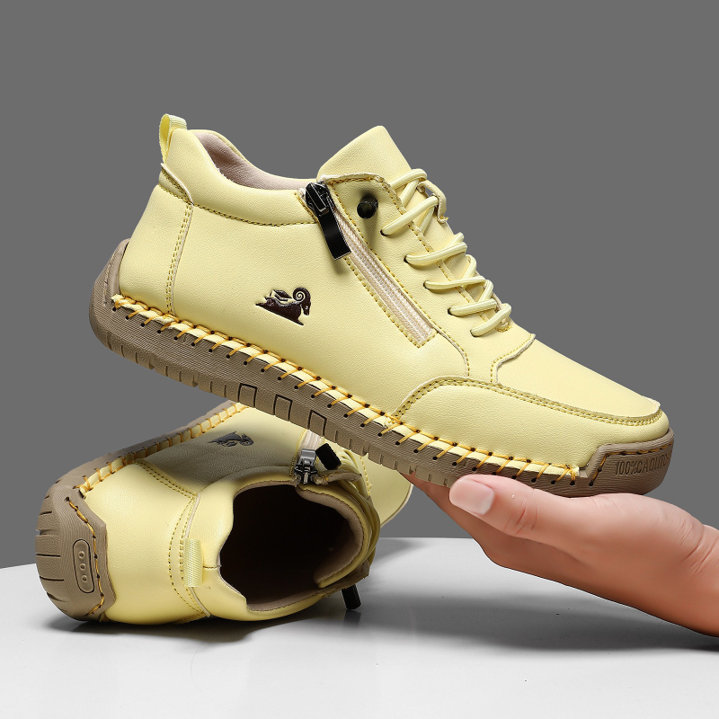 女性用スニーカー手作りレザーカジュアルシューズアウトドアソフ - Women Shoes Store のレビューと価格