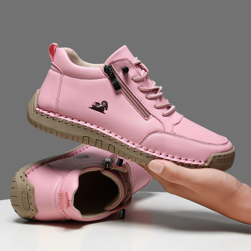 女性用スニーカー手作りレザーカジュアルシューズアウトドアソフ - Women Shoes Store のレビューと価格