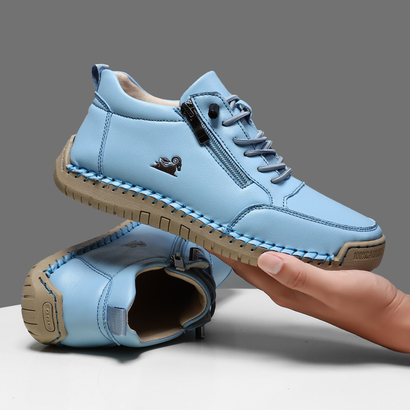 女性用スニーカー手作りレザーカジュアルシューズアウトドアソフ - Women Shoes Store のレビューと価格